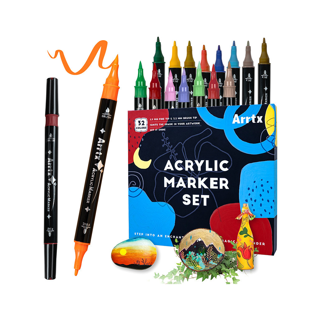 Художній маркер Arrtx акрилові AACM-03-32, 32 кольори (LC302802) - picture 1
