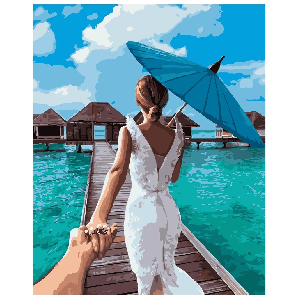 Картина по номерам Strateg Наречена на Мальдівах 40х50 см (VA-1777) - зображення 1