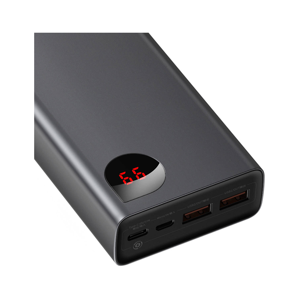 Батарея універсальна Baseus Adaman Metal 20000mAh, PD/65W, QC/3.0, +cable USB to Type-C (PPIMDA-D01 / P10021506112-01) - зображення 4