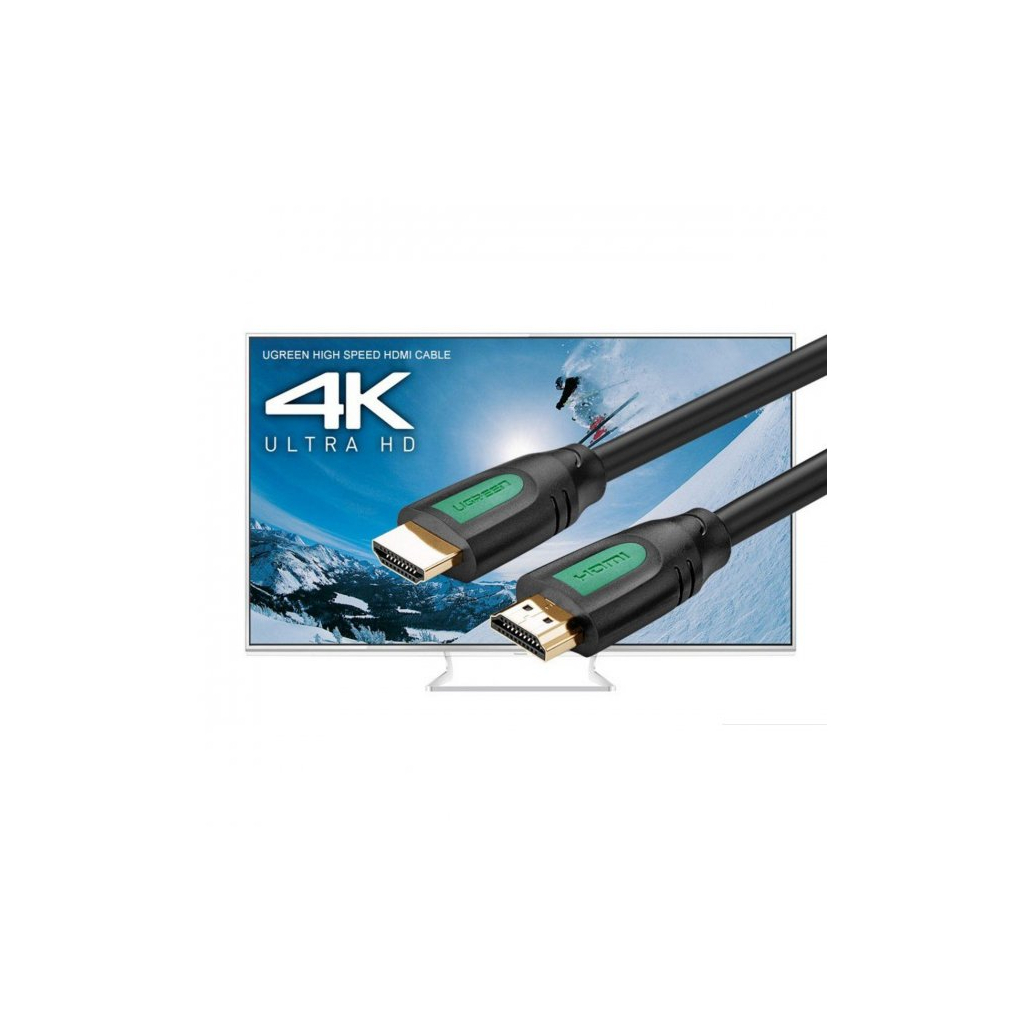 Кабель мультимедійний HDMI to HDMI 1.0m HD101 Round (Yellow/Black) Ugreen (10115) - изображение 2