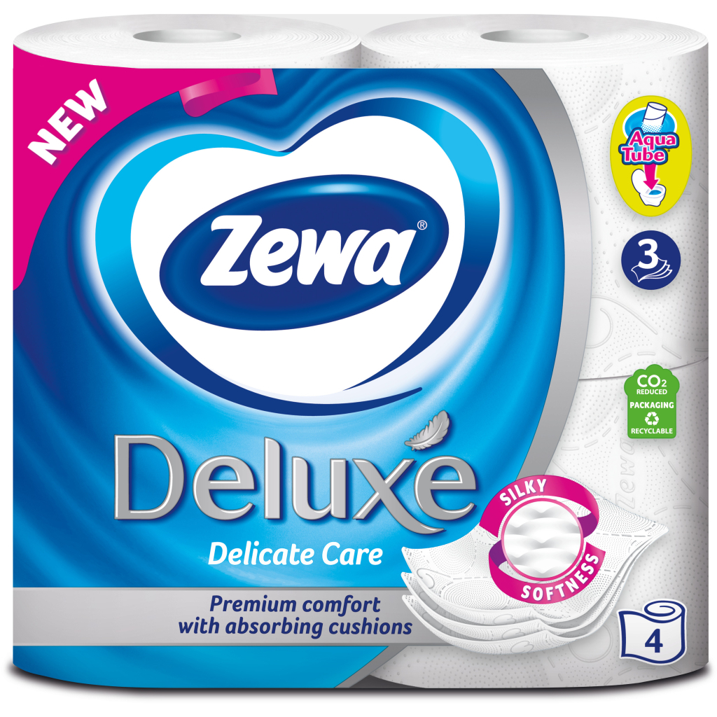 Туалетний папір Zewa Deluxe білий 3 шари 4 рулони (7322540313369) - изображение 3