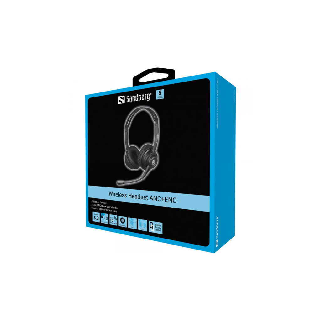 Навушники Sandberg Wireless Headset ANC+ENC Bluetooth Black (126-44) - зображення 5