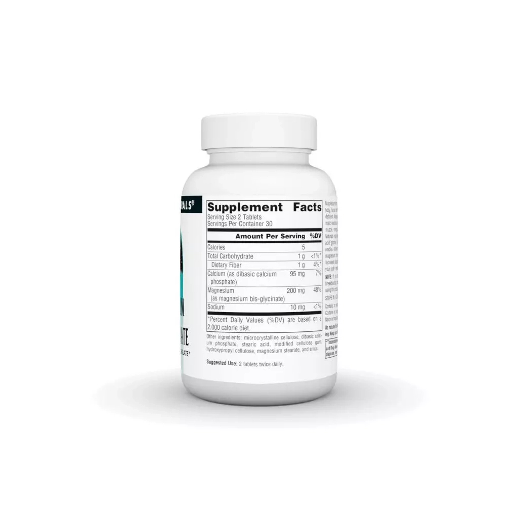 Мінерали Source Naturals Магній Бісгліцинат, Magnesium Bis-Glycinate, 60 таблеток (SN2131) - зображення 2