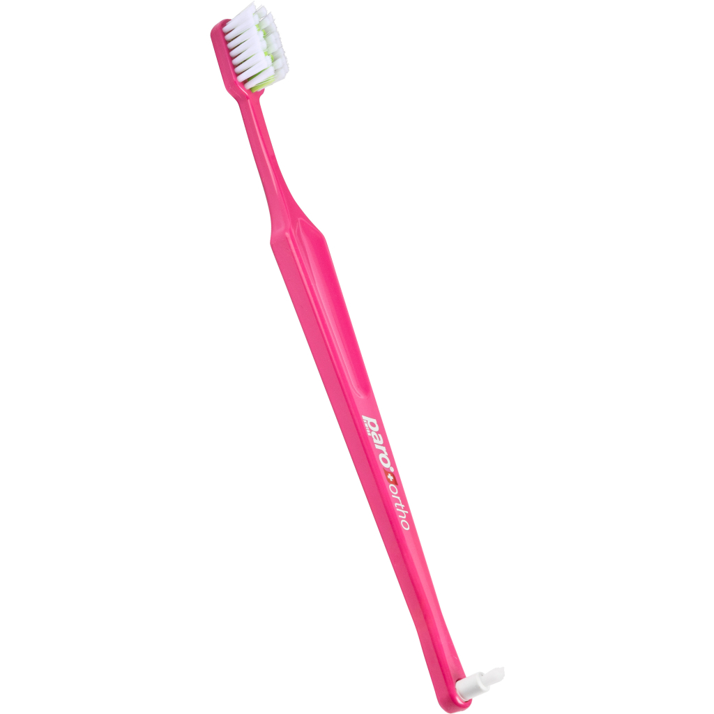 Зубна щітка Paro Swiss Ortho Brush Ортодонтична з монопучковою насадкою М'яка Рожева (7.747/5) - зображення 1