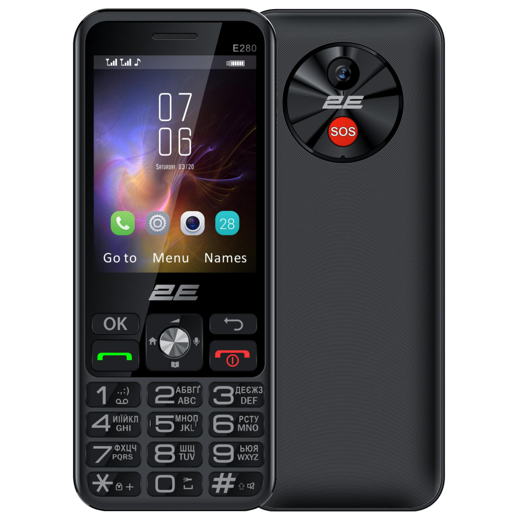 Мобільний телефон 2E E280 2025 Black (694743656220) - зображення 1