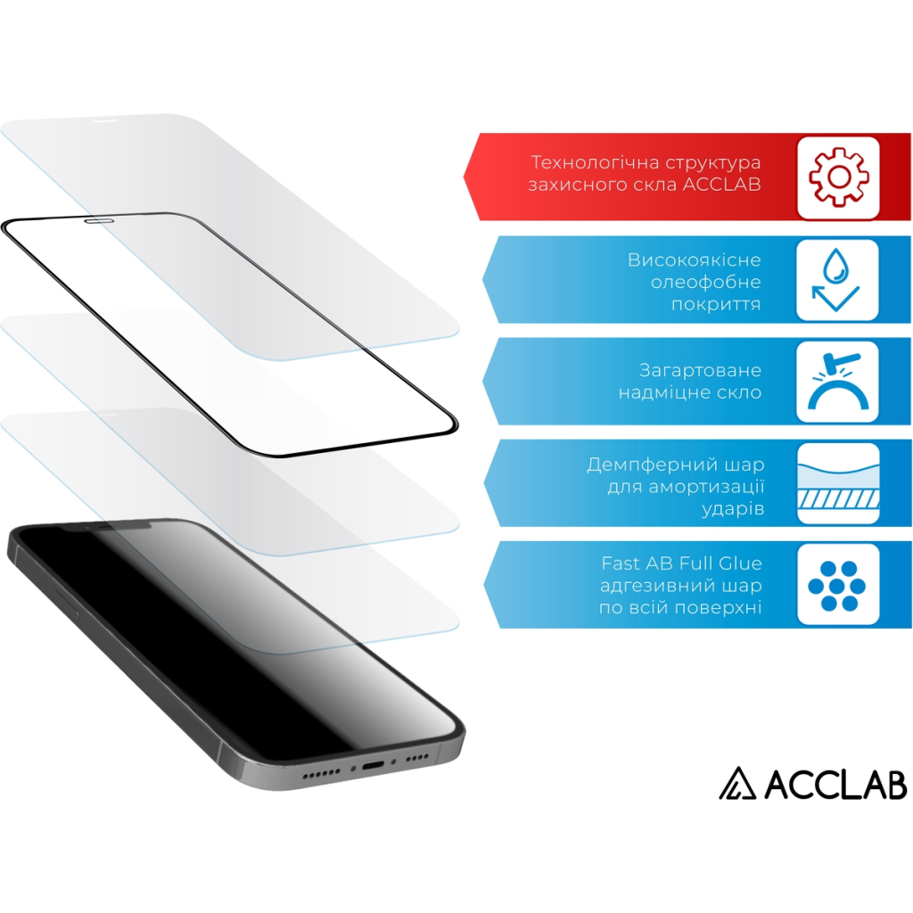 Скло захисне ACCLAB Full Glue ESD Apple iPhone 14 Pro Black (1283126542046) - зображення 4
