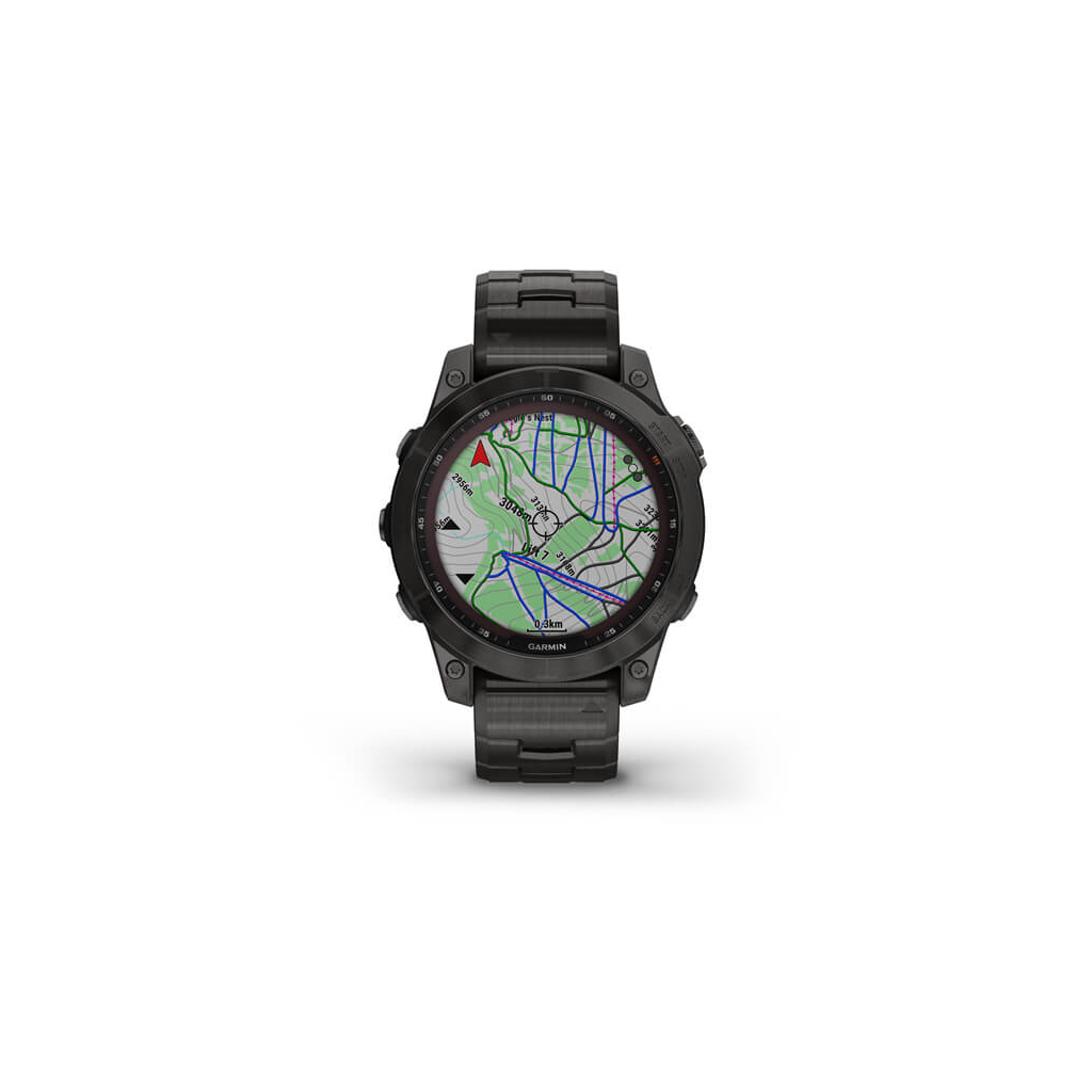 Смарт-годинник Garmin fenix 7 Sapph Sol, Carbon Gray DLC Ti w/ DLC Ti Bracelet, GPS (010-02540-39) - зображення 4