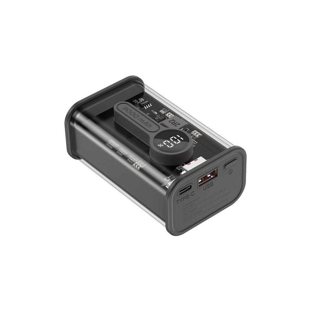 Батарея універсальна Gembird 9000mAh, QC3.0, Transparent (PB09-TQC3-01) - зображення 3
