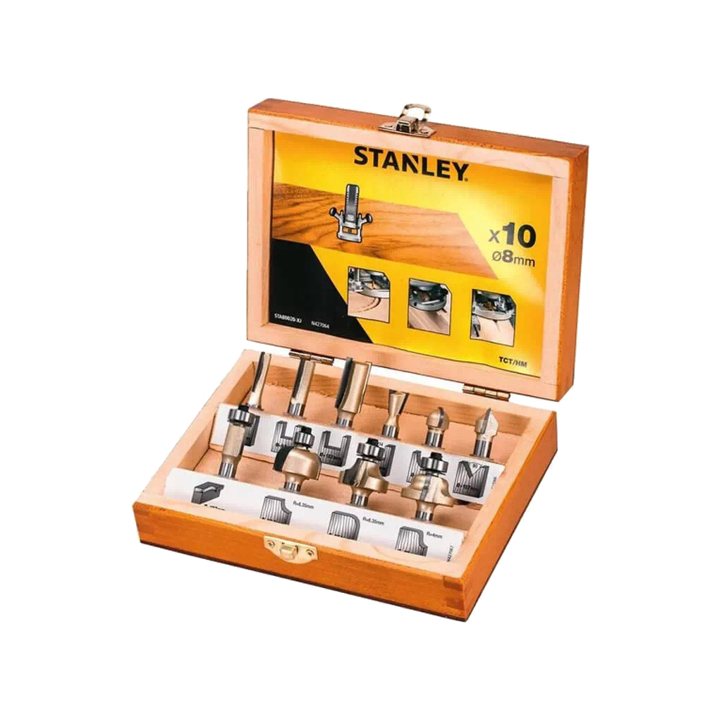 Набір фрез Stanley TCT 8 мм, 10 шт. (STA80020) - изображение 1