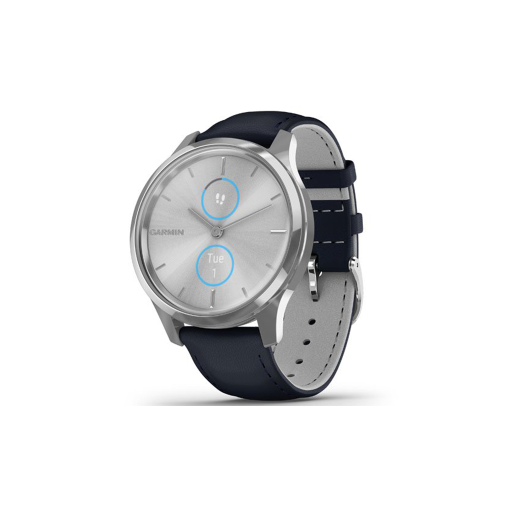 Смарт-годинник Garmin vivomove Luxe, S/E EU, Silver, Navy, Leather (010-02241-20) - зображення 1