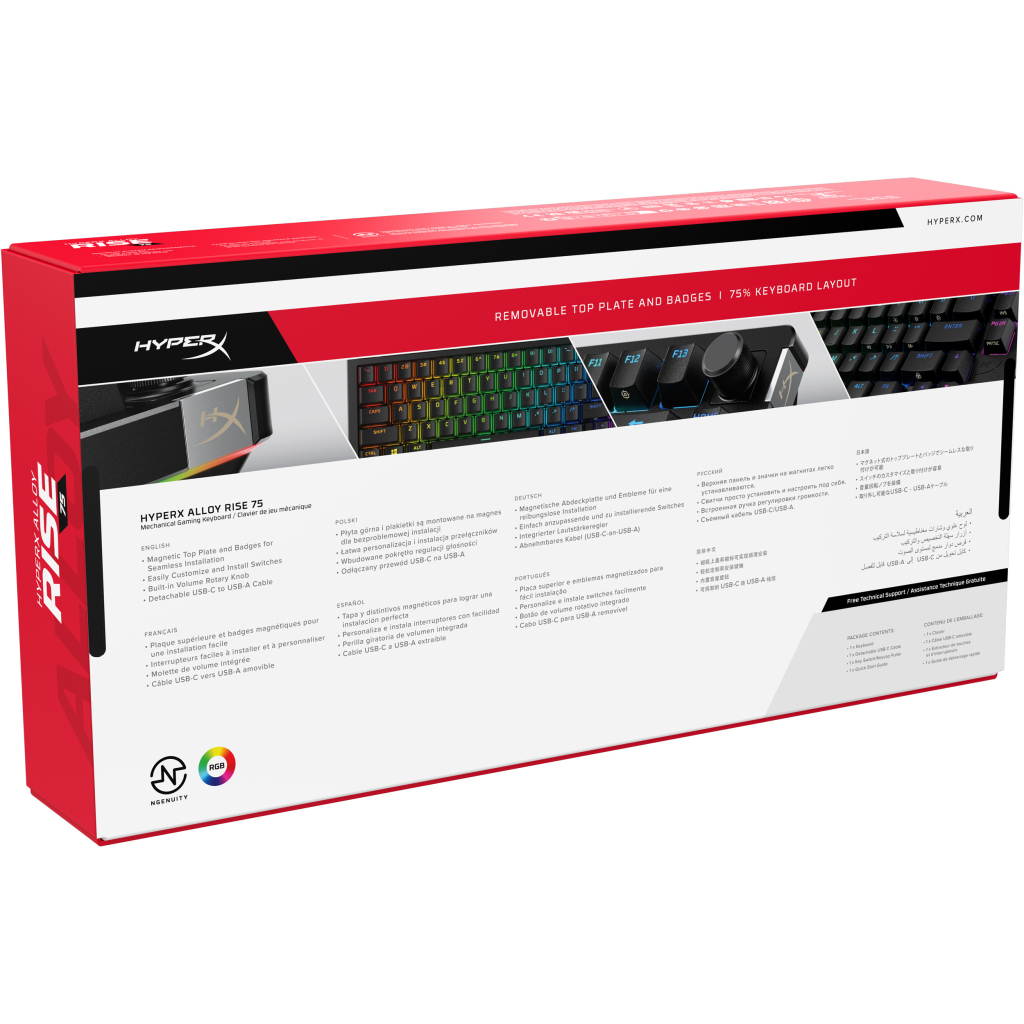 Клавіатура HyperX Alloy Rise 75 PBT HX Red USB UA Black (7G7A4AA) - изображение 8