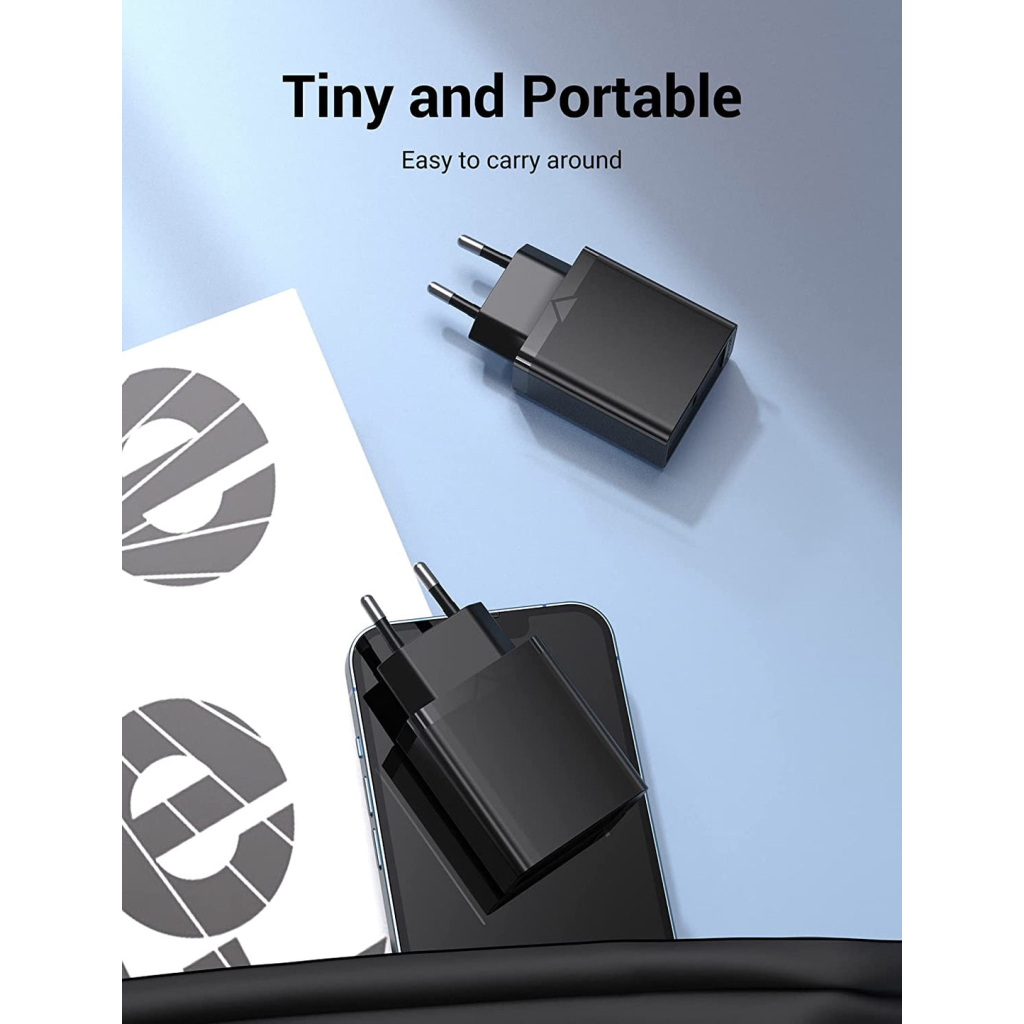 Зарядний пристрій Vention 1xUSB 20W (USB-С) PD black (FADB0-EU) - зображення 8