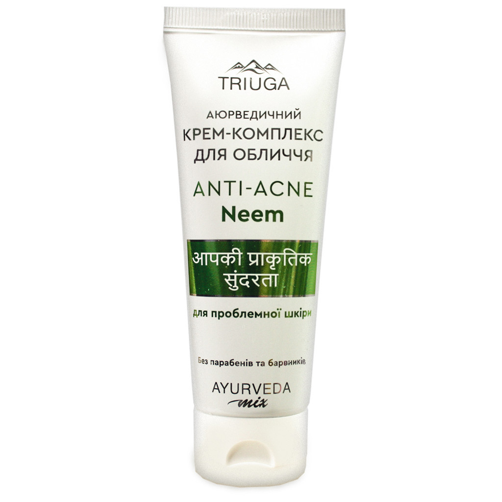 Крем для обличчя Triuga Ayurveda Mix Anti-Acne Neem Аюрведичний для проблемної шкіри 75 мл (4820164641590) - зображення 1