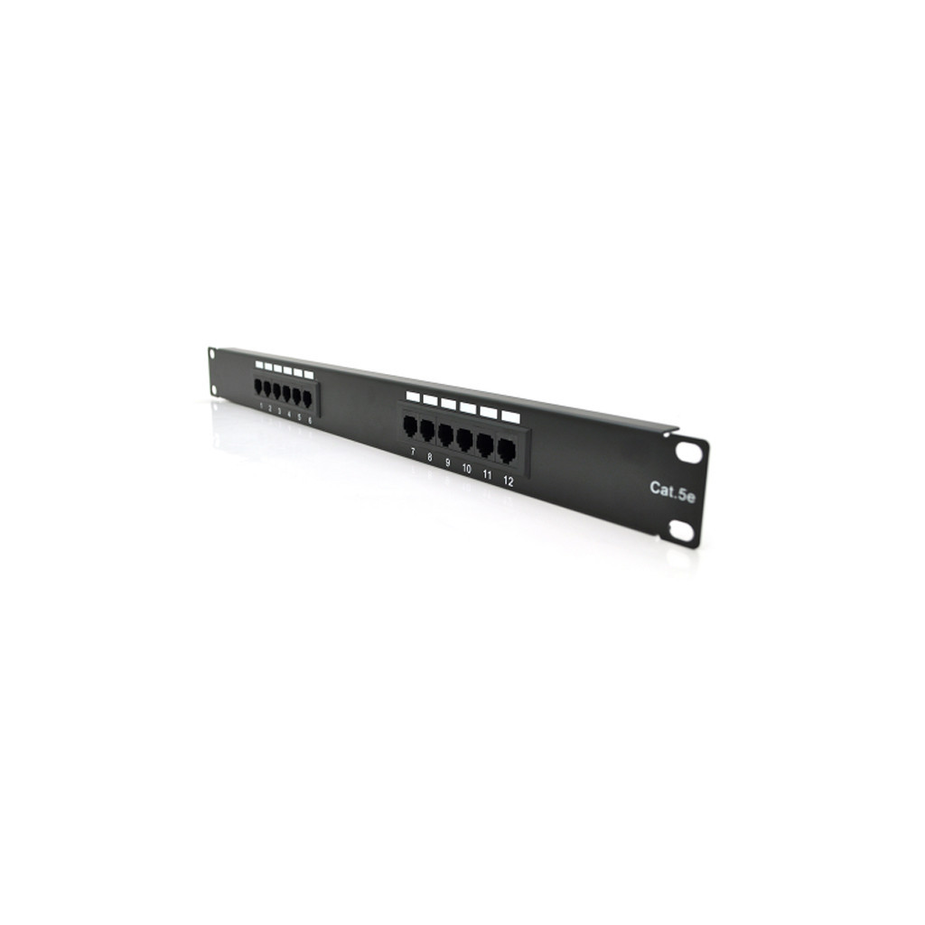 Патч-панель 19" 12хRJ-45 UTP 1U cat.5e Pipo (PP125191U) - изображение 1