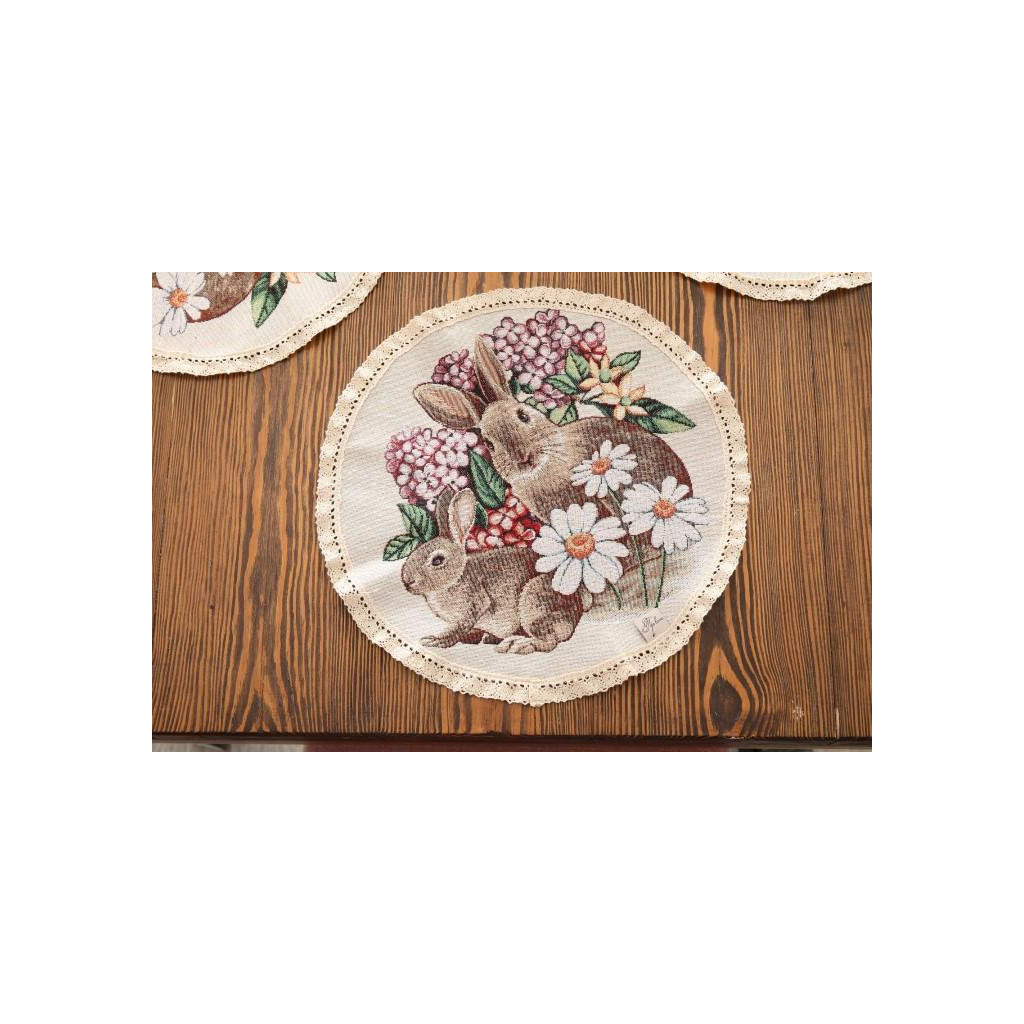 Серветка на стіл Прованс гобеленова кругла Alicia D-35 (026073) - зображення 1