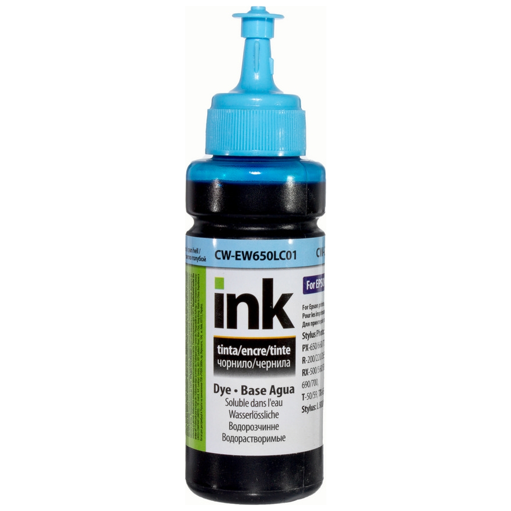 Чорнило ColorWay Epson SP R270/290 RX500 TX650 LCyan (CW-EW650LC01) - зображення 1