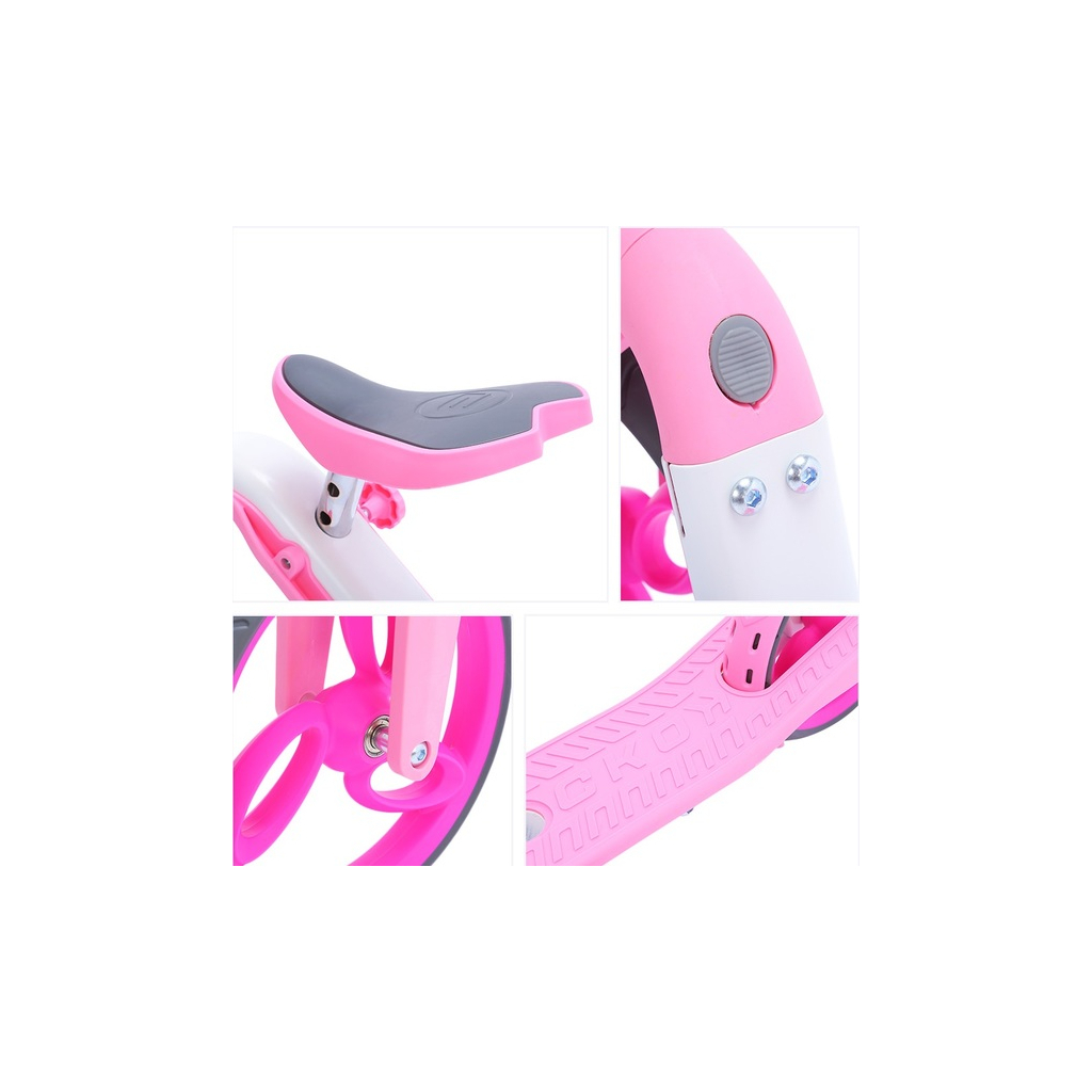 Самокат Daddychild Біговел 2 в 1 Спорт AEST B02 Рожевий (6468273) - зображення 3