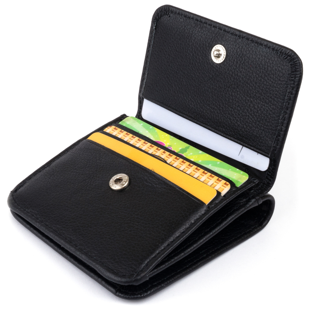 Гаманець ST Leather На кнопці Чорний (19232) - зображення 3