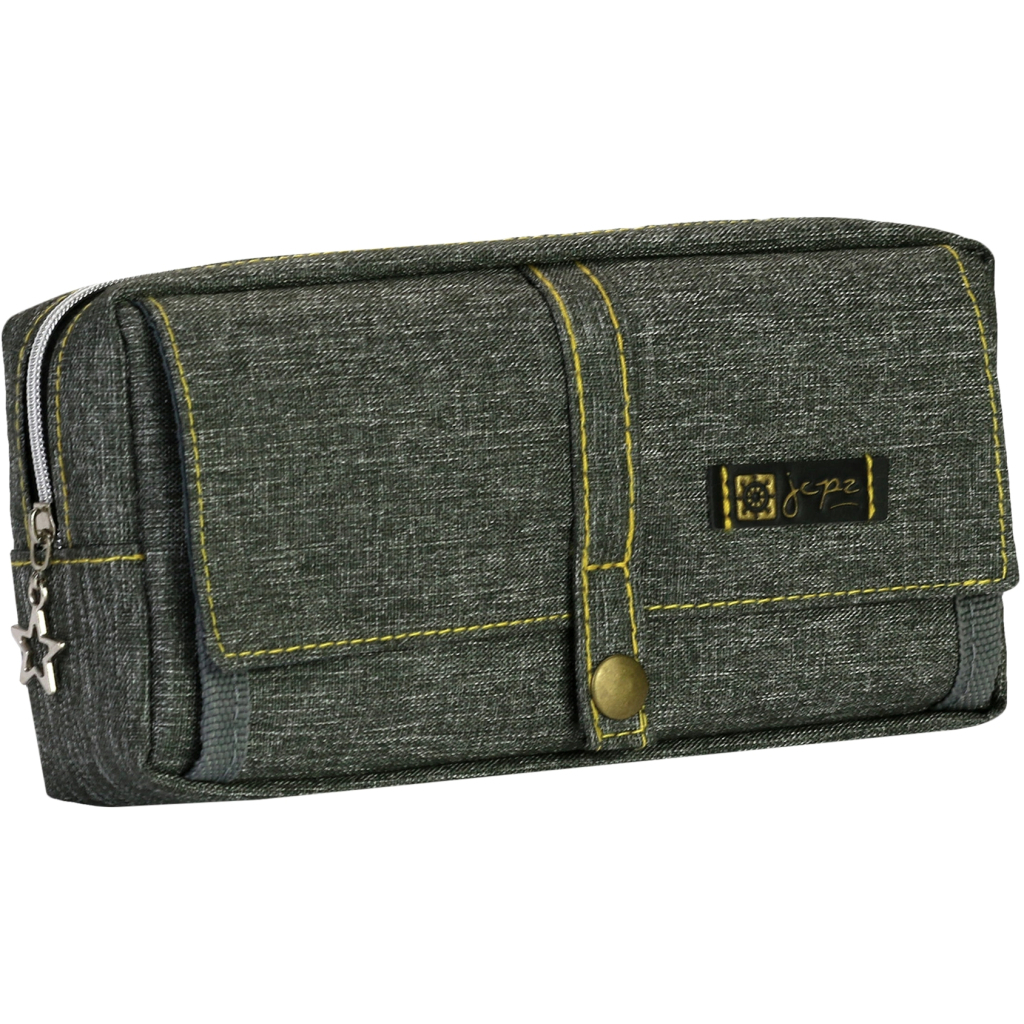 Пенал Cool For School 2 відділення Сірий (J-2628-grey) - зображення 1