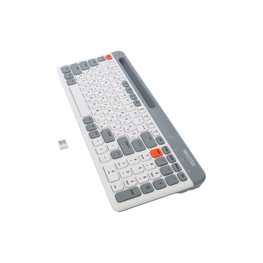 Клавіатура Maxxter KBW-02G-UA Wireless Grey (KBW-02G-UA) - зображення 4