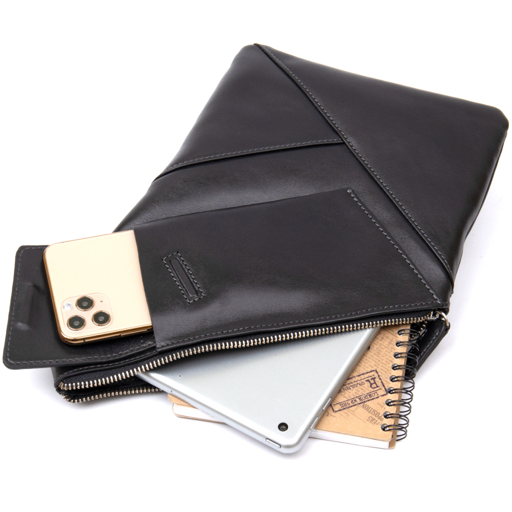 Сумка Grande Pelle Шкіряна через плече Чорна (11439) - зображення 5