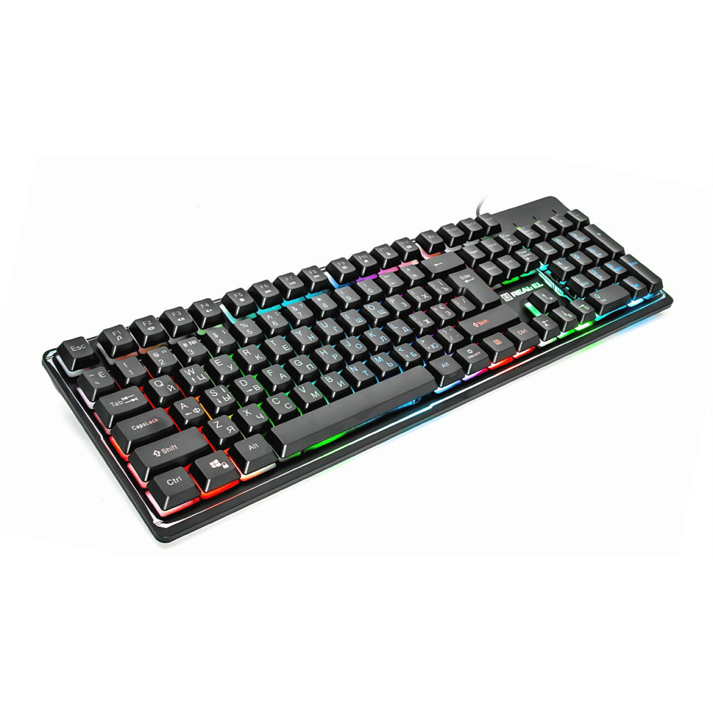 Клавіатура REAL-EL 7011 Comfort Backlit Black - зображення 1