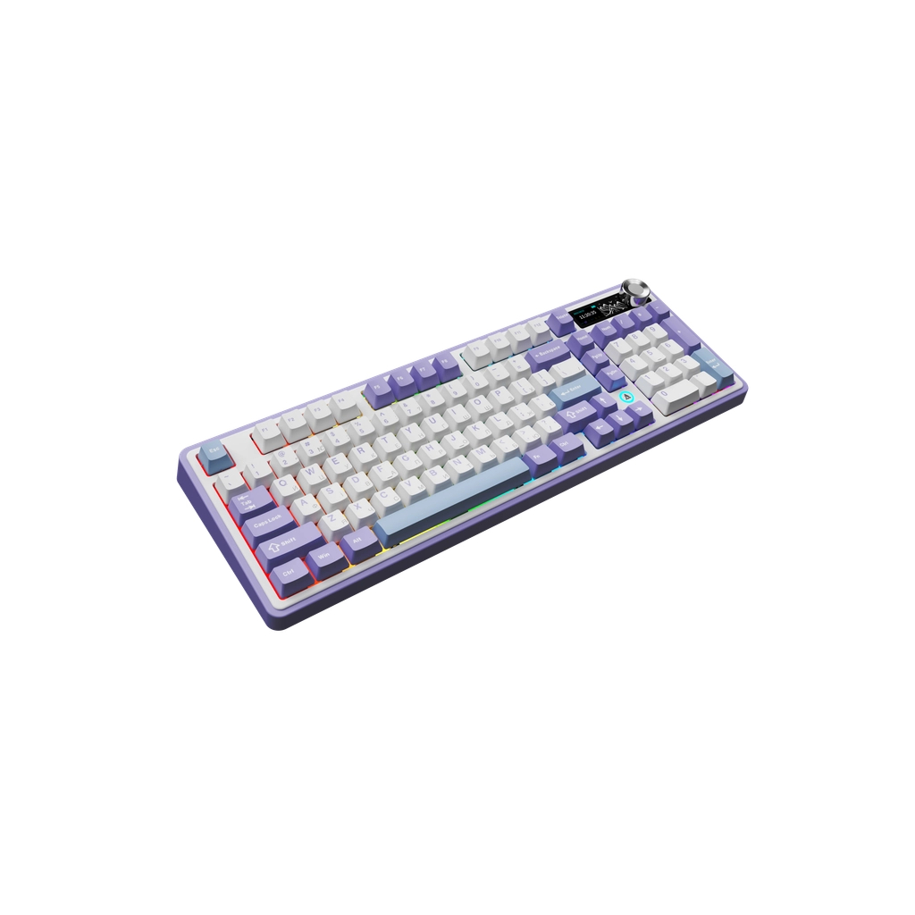 Клавіатура Ajazz AK980 Clear Sky Switch Purple RGB USB/Wireless/Bluetooth UA Purple (AK980-CS-PWB) - зображення 3