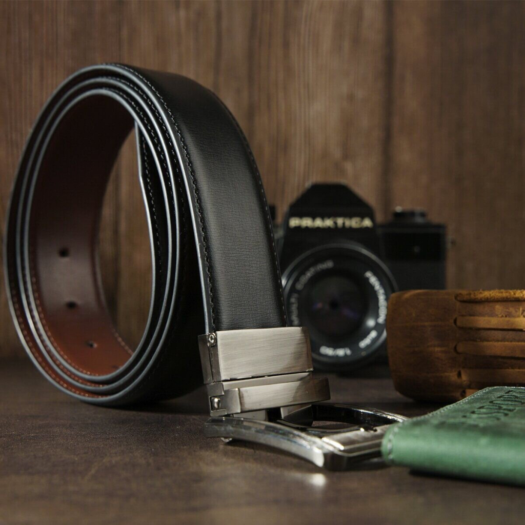 Ремінь Vintage Чоловічий із затемненою пряжкою механіка Коричневий (20225) - зображення 7