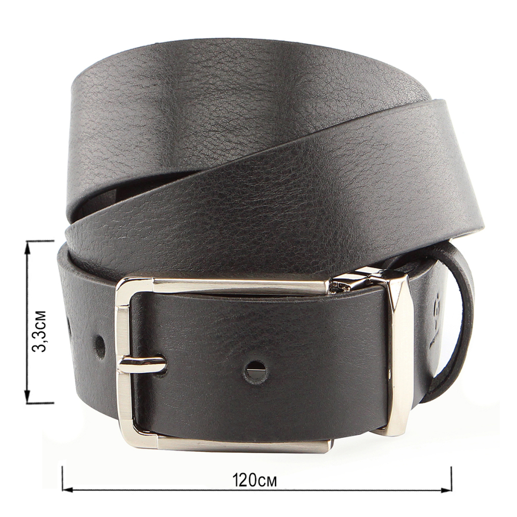 Ремінь Grande Pelle Шкіряний Чорний (00249) - зображення 3