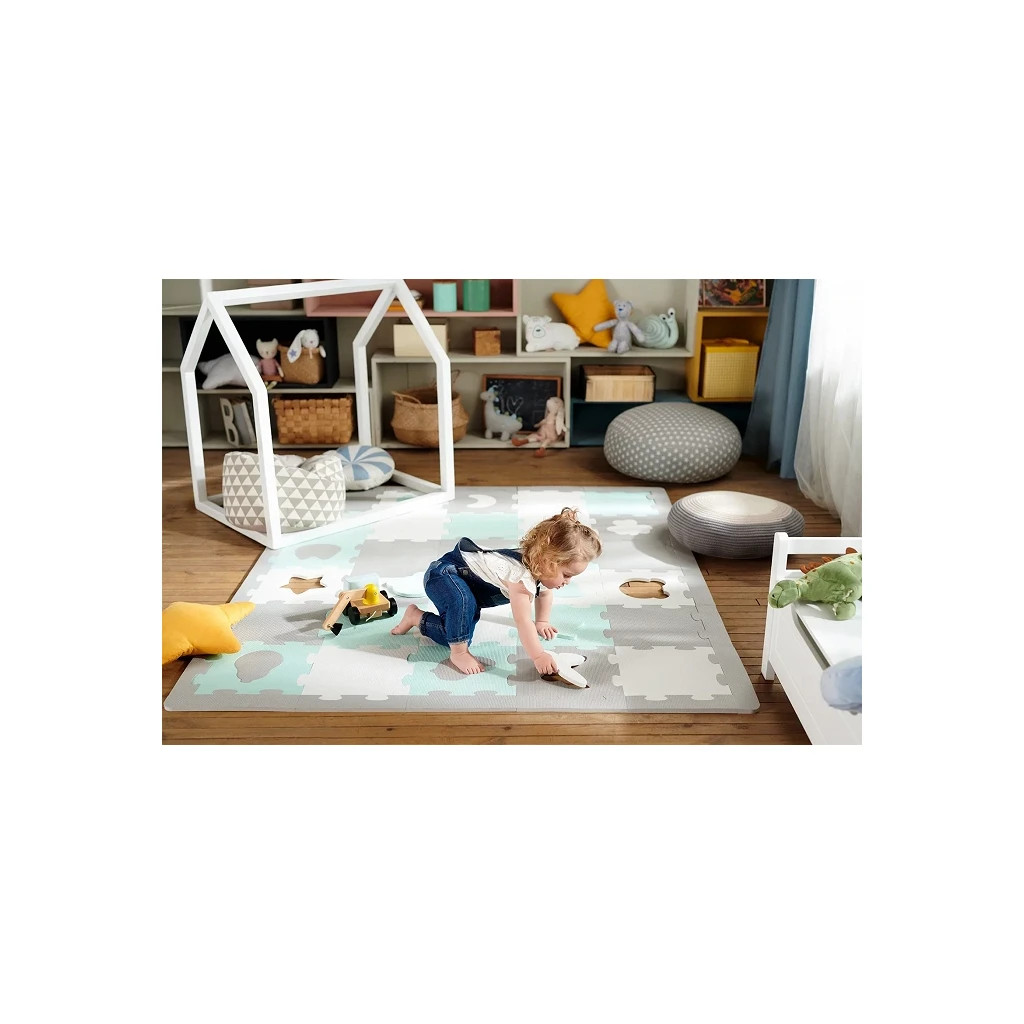 Дитячий килимок Kinderkraft Luno Shapes Yellow 30 елементів (5902533919338) - зображення 7