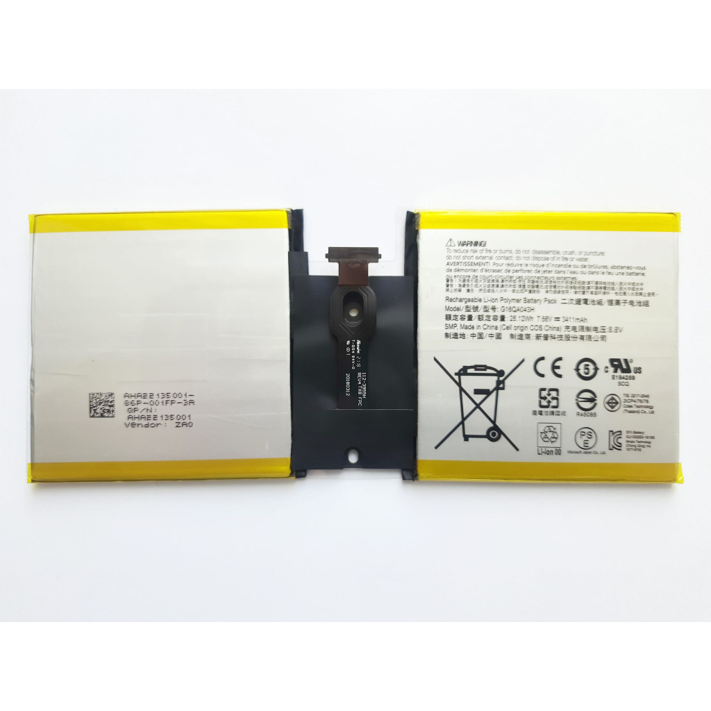 Акумулятор до ноутбука Microsoft Surface Go (Model 1824) G16QA043H, 3411mAh (26.12Wh), 2cell, (A47517) - изображение 1
