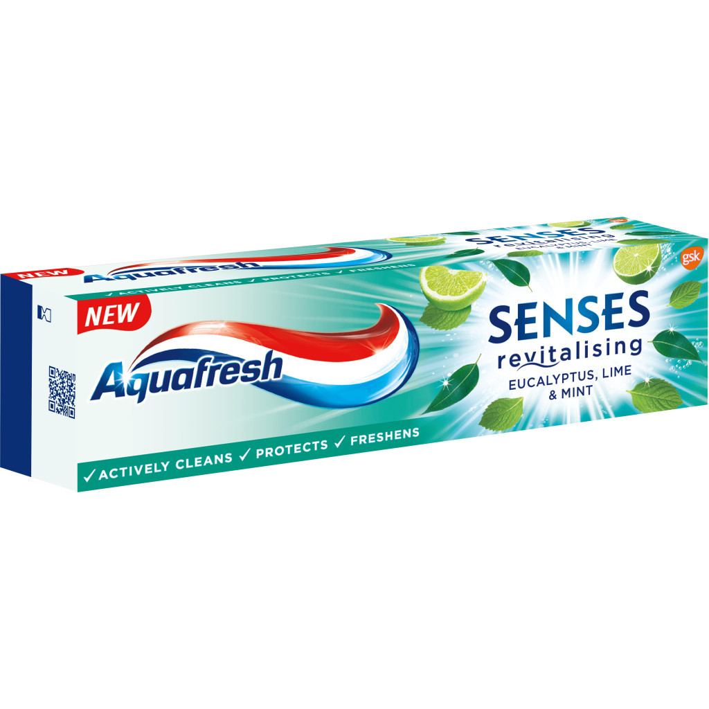 Зубна паста Aquafresh Senses Евкаліпт, лайм та м'ята 75 мл (5054563108746) - зображення 2