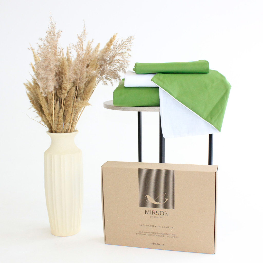 Постільна білизна MirSon Ranforce Elite Green Diego (11-2107 + 18-0130) 2х160х220 (2200004730820) - изображение 6