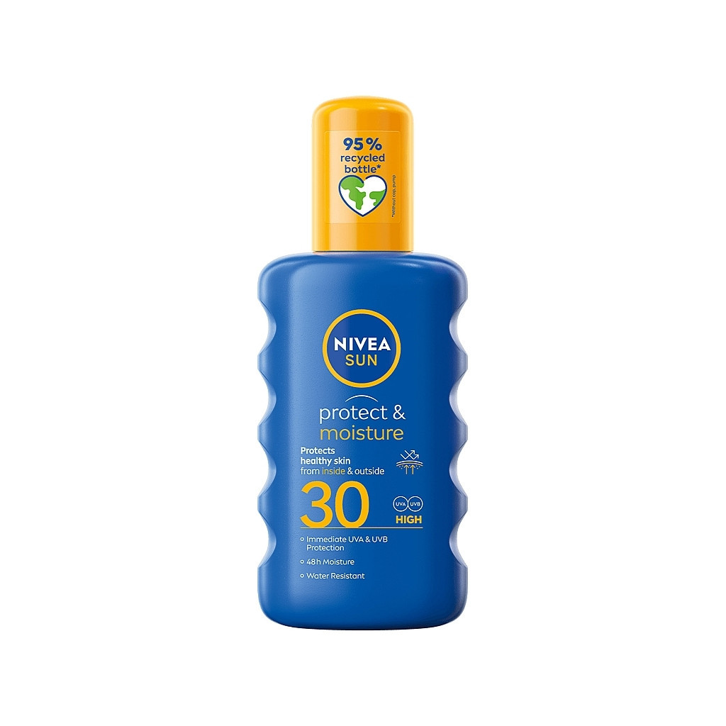 Засіб від засмаги Nivea Sun Сонцезахисний спрей Захист і зволоження SPF 30 200 мл (4005900698407/5900017067735) - зображення 1