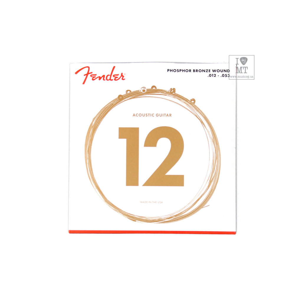 Струни для гітари Fender 60L Phosphor Bronze Acoustic Strings (12-53) (55646) - зображення 1