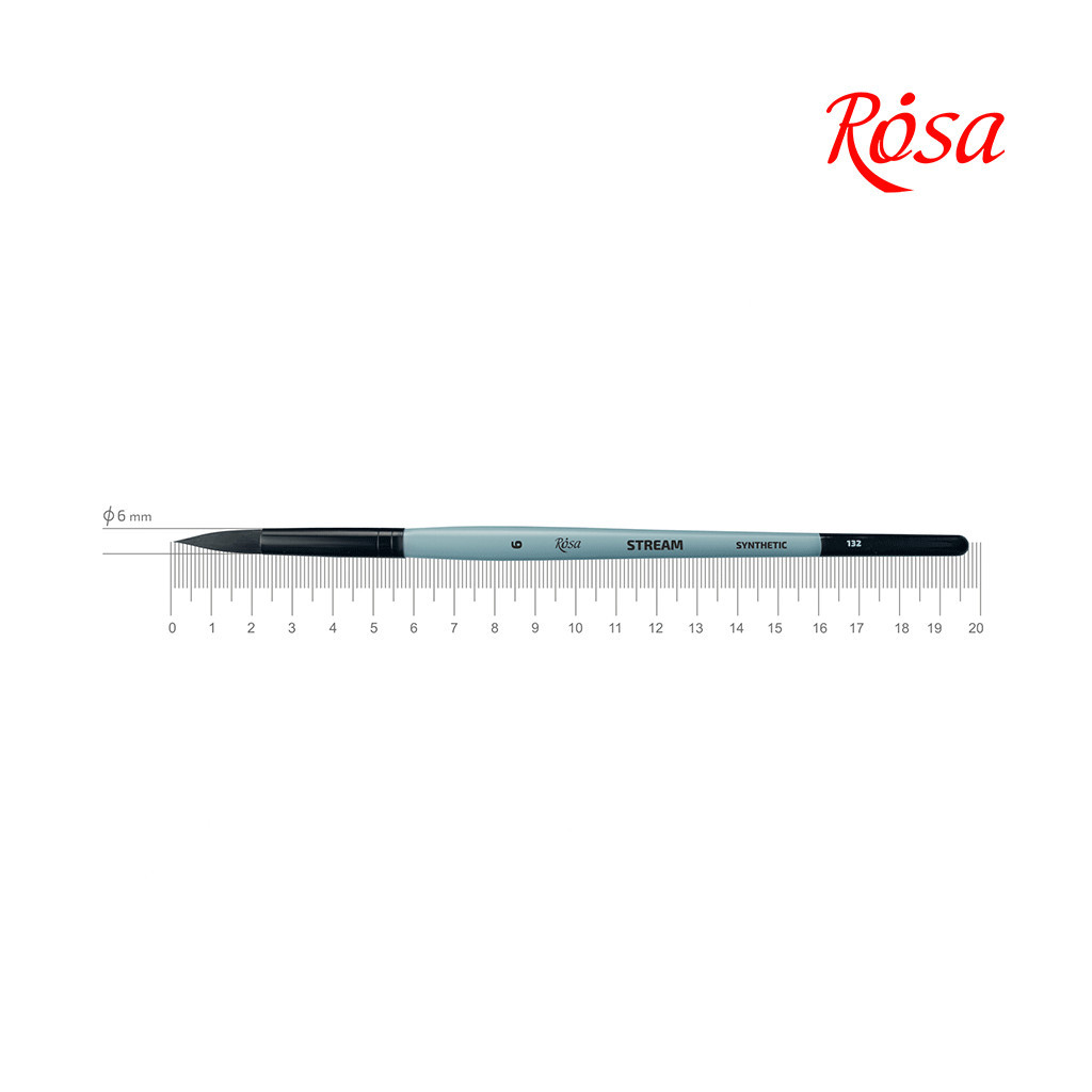 Пензлик для малювання Rosa Синтетика кругла, STREAM 132, № 6 (4823098517184) - зображення 1