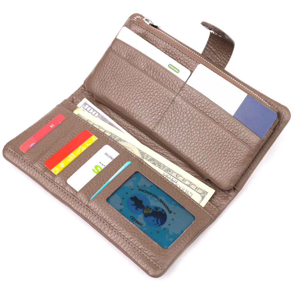 Портмоне Karya З натуральної шкіри Бежеве (20998) - зображення 6