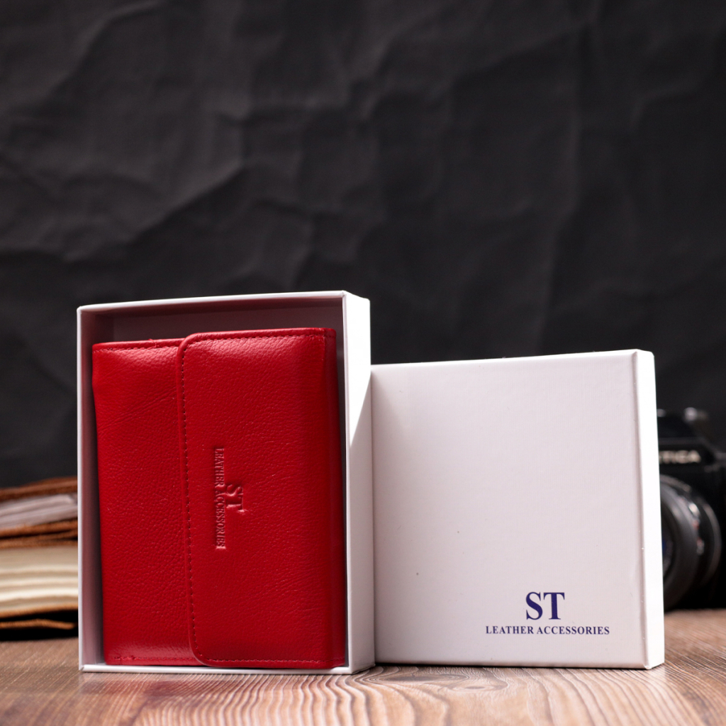 Гаманець ST Leather З натуральної шкіри Червоний (19493) - зображення 11