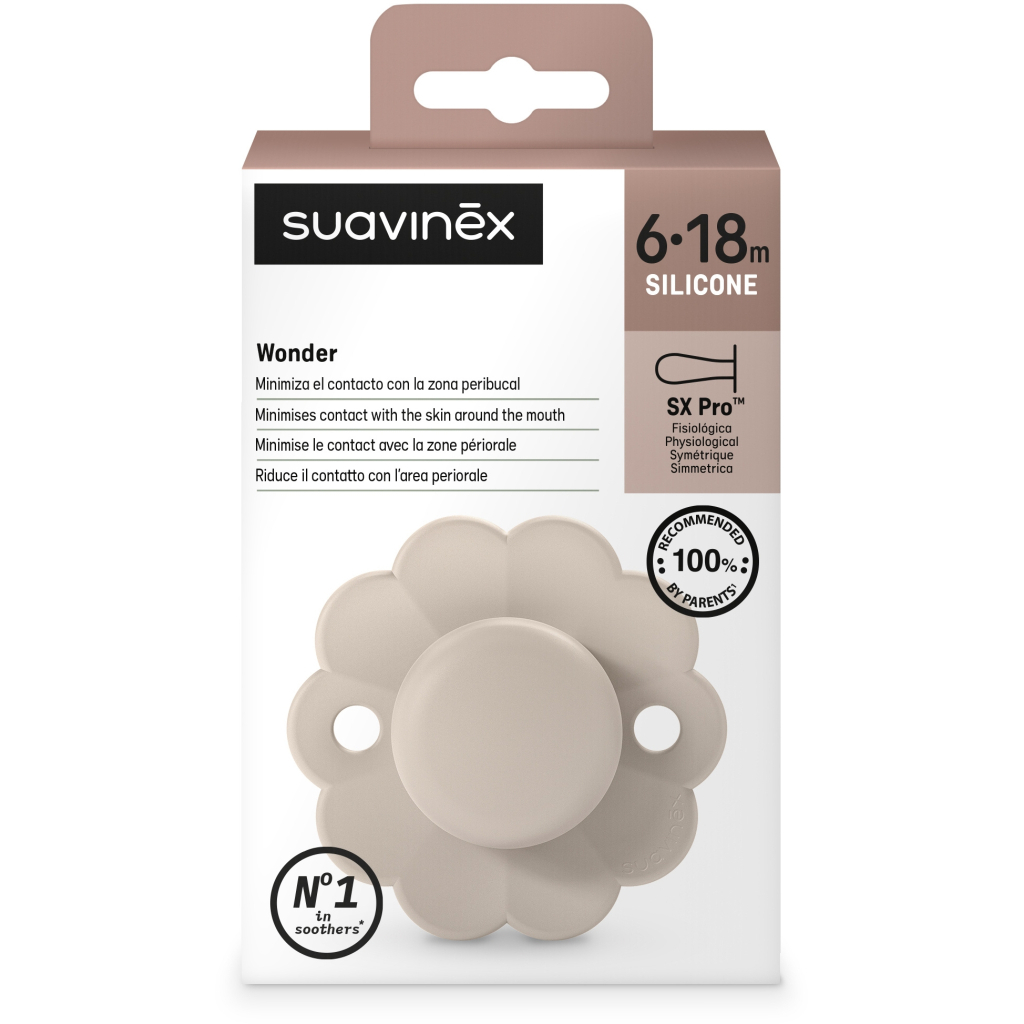 Пустушка Suavinex Wonder фізіологічна, 6-18 місяців, нюдова (308385) - зображення 3