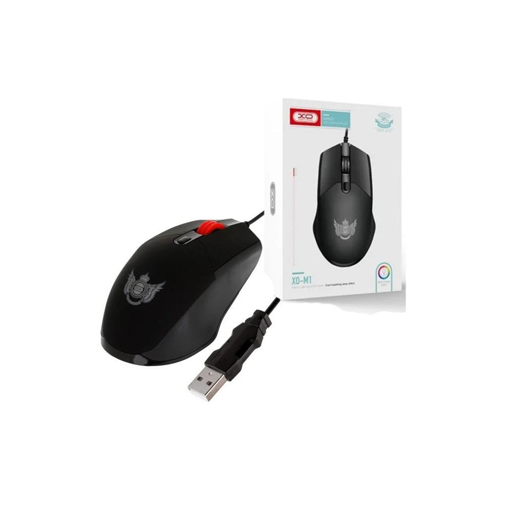 Мишка XO M1 RGB USB Black (XO-M1-BK) - изображение 1