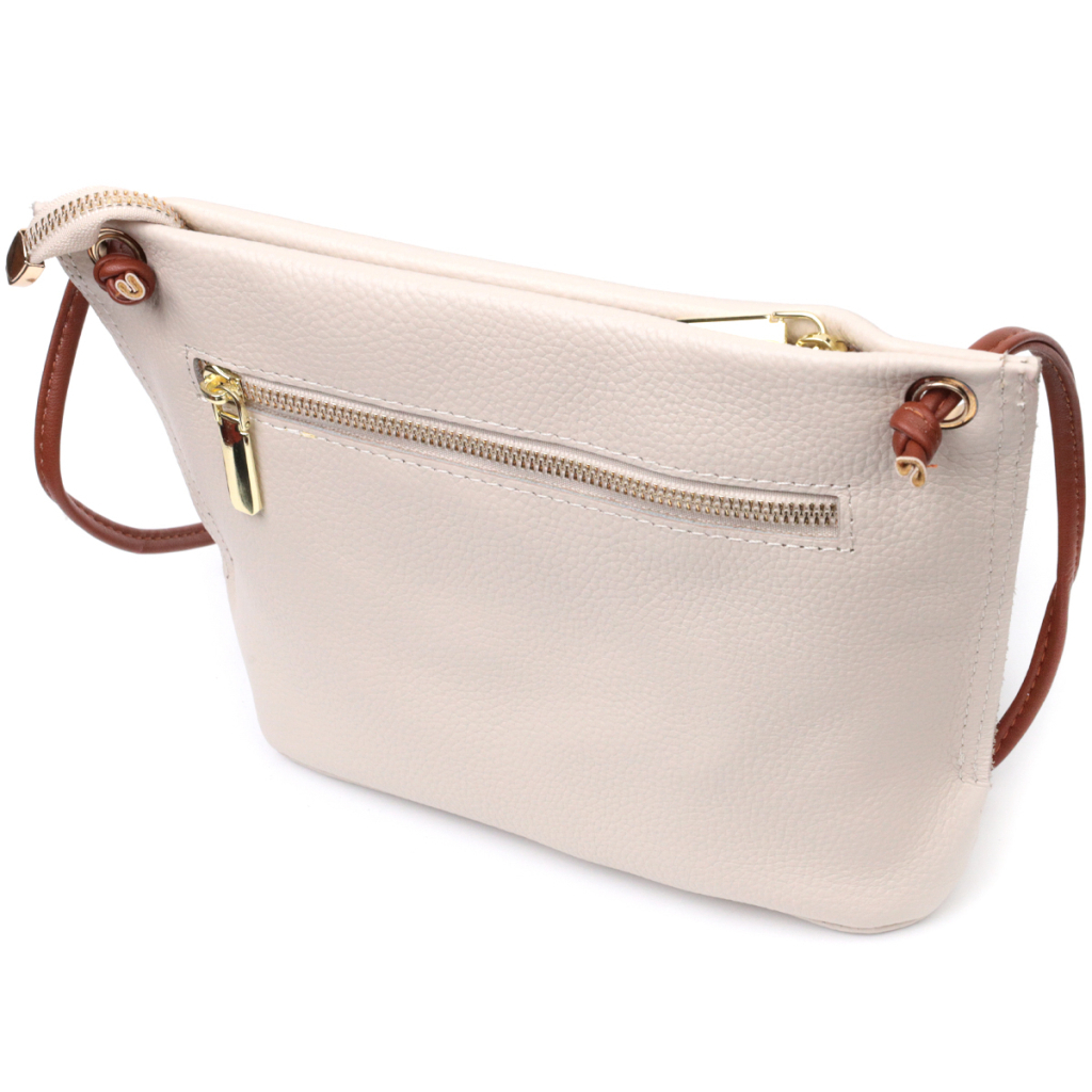 Сумка Vintage Жіноча трапецієподібна з натуральної шкіри Біла (22396) - зображення 2