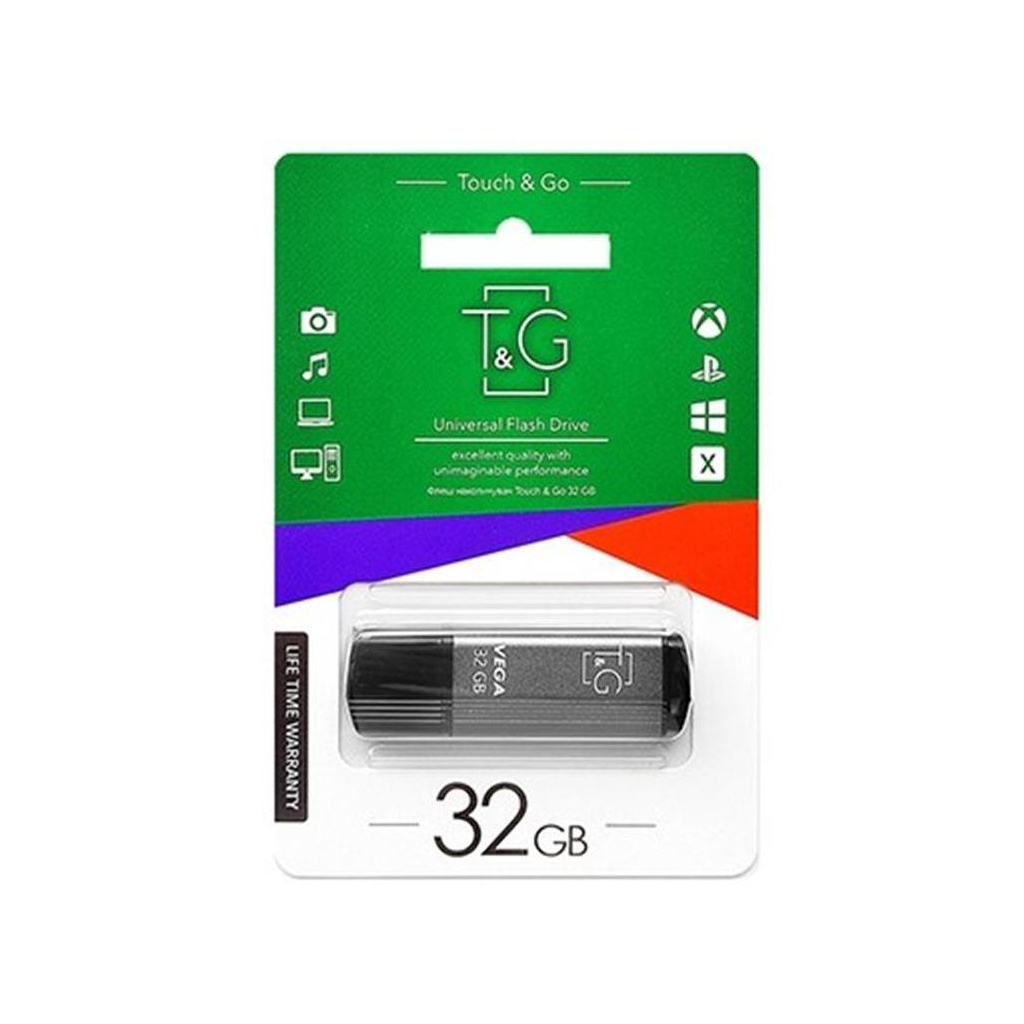 USB флеш накопичувач T&G 32GB 121 Vega Series Grey USB 2.0 (TG121-32GBGY) - зображення 2
