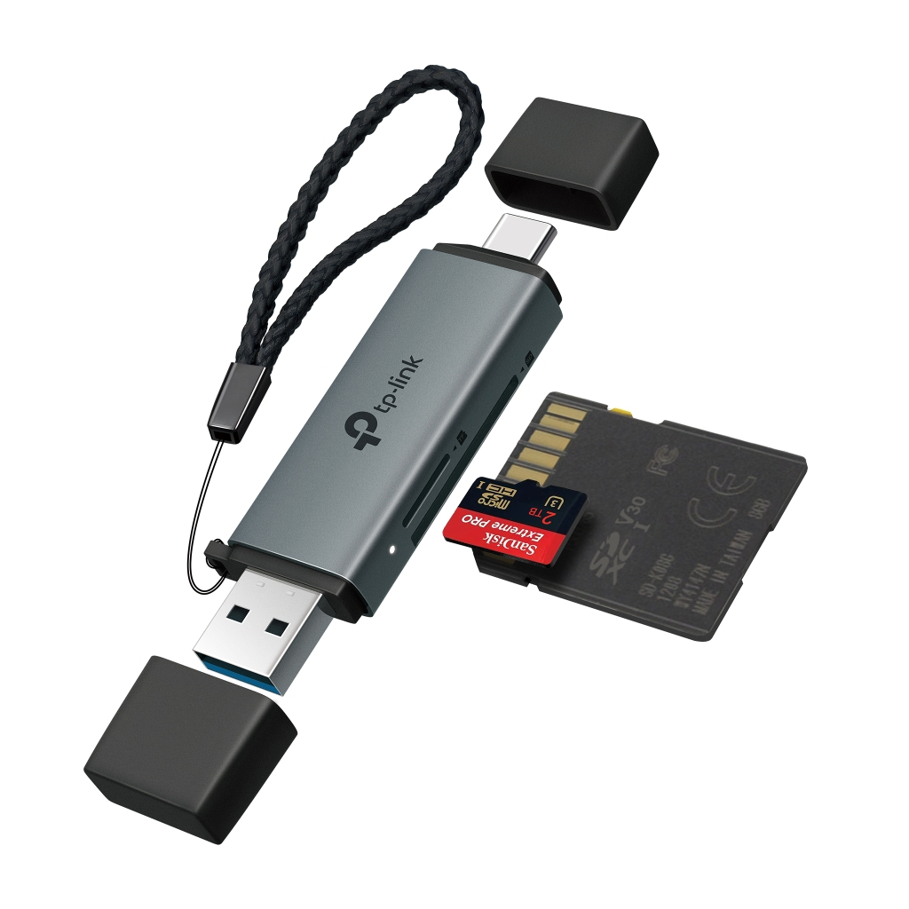 Зчитувач флеш-карт TP-Link USB-C + USB 2.0 SD + TF silver (UA430D) - зображення 2