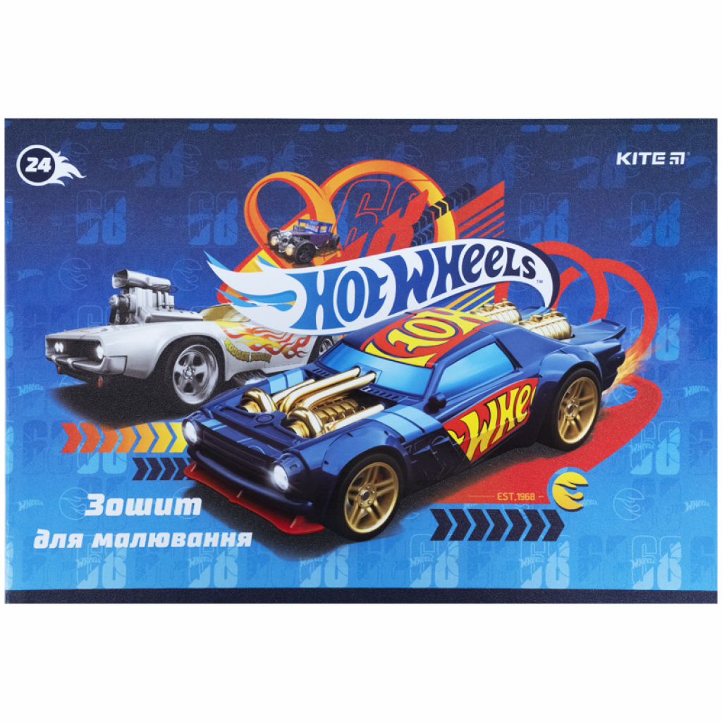 Альбом для малювання Kite Hot Wheels скоба 24 аркуша 4 дизайни (HW21-242) - зображення 2