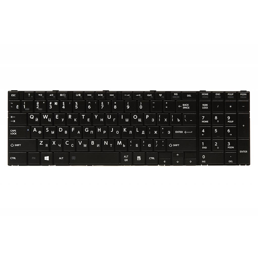 Клавіатура ноутбука PowerPlant TOSHIBA Satellite C850, C870 чорна, чорна рамка (KB310272) - зображення 1