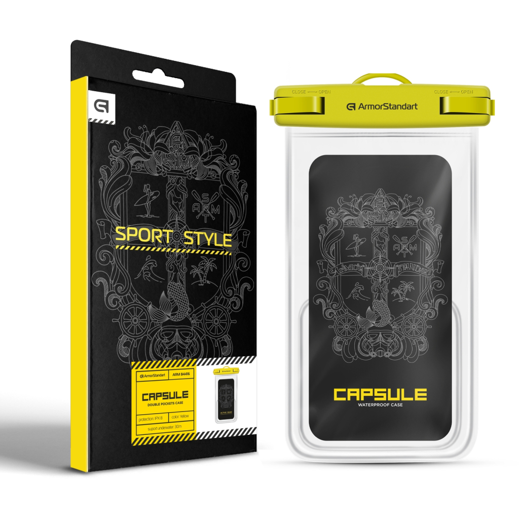 Чохол до мобільного телефона Armorstandart Waterproof Сapsule Double Pockets Yellow (ARM84416) - зображення 3