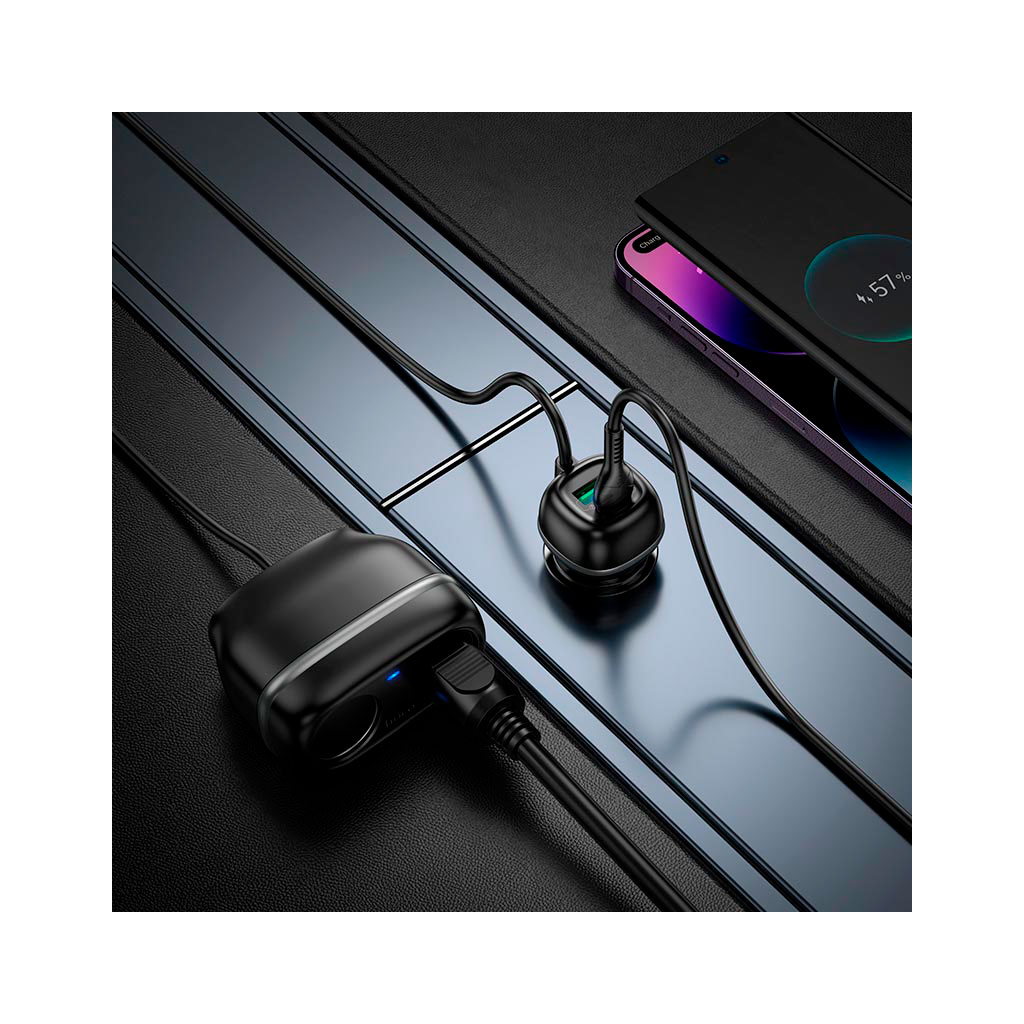 Зарядний пристрій HOCO HOCO Z59 Rank 48W dual port USB-C PD30W + USB QC3.0 Black (6942007641500) - зображення 7