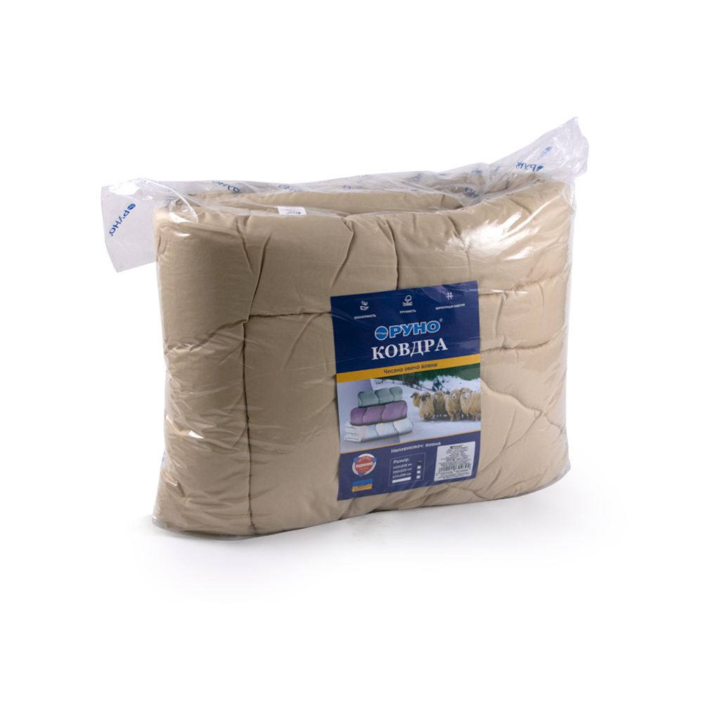 Ковдра Руно вовняна бежева 200 х 220 (322.52ПШУ_Бежевий) - зображення 8