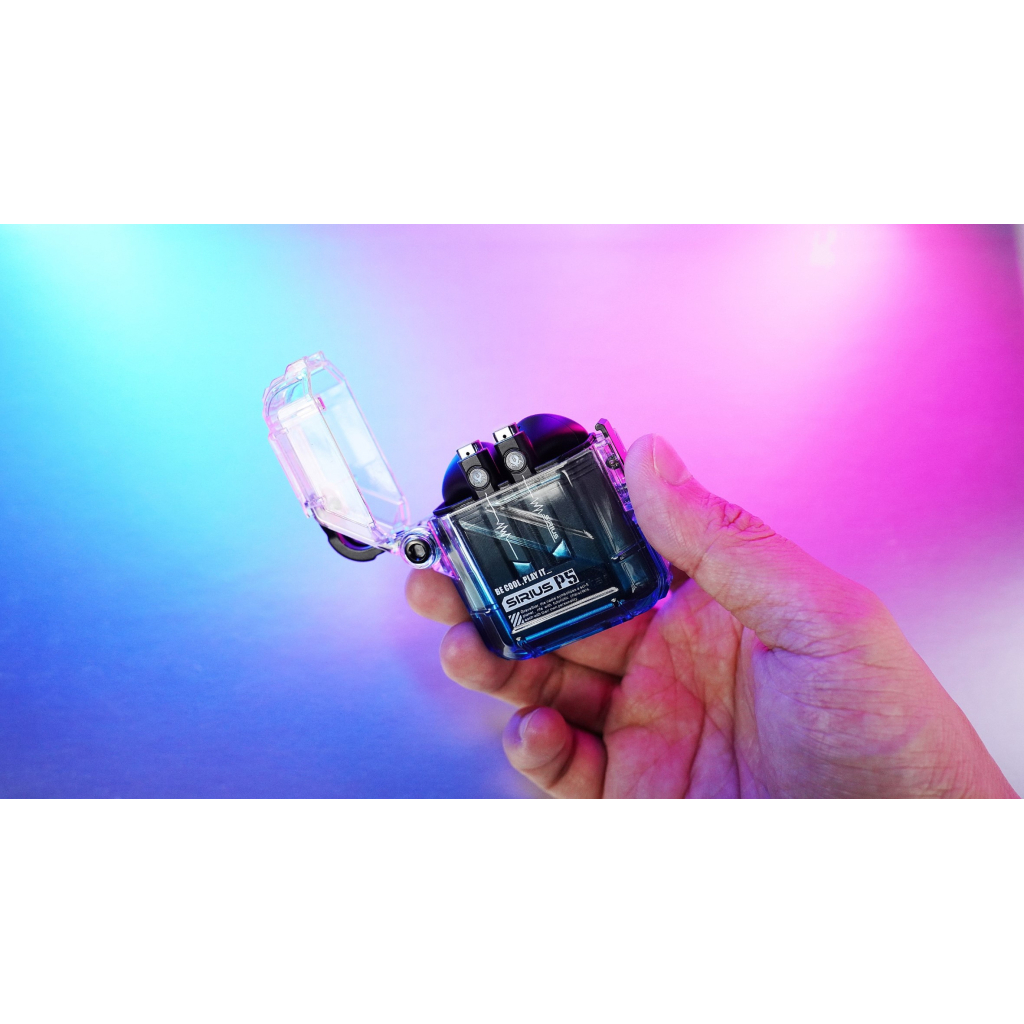 Навушники GravaStar Sirius P5 TWS BT 5.2 IPX4 Transparent Blue (GRAVASTARP5_XTAL_BLU_V2) - зображення 7