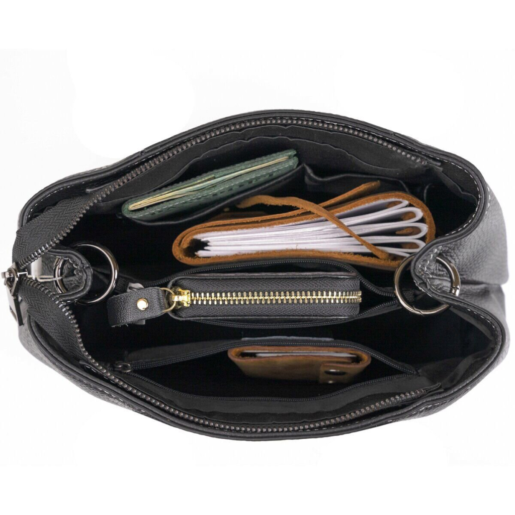 Сумка Vintage Жіноча у шкірі флотар Чорна (14861) - зображення 11